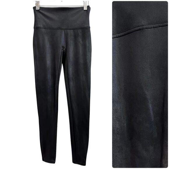 Spanx Black Faux Leather Leggings Size Large Style 2437 - Picture 10 of 10